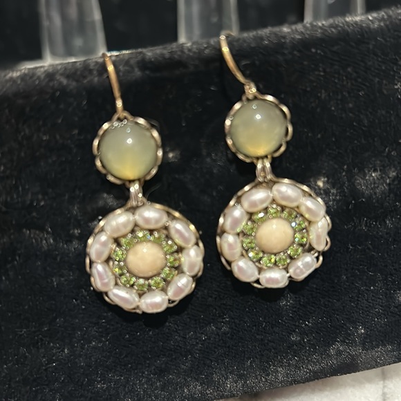 Pearl and Peridot Earrings-Boutique - Picture 3 of 4